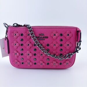 SOLD NEW Coach PINK / DAHLIA Floral Rivets
Nolita Wristlet Clutch Bag 65726